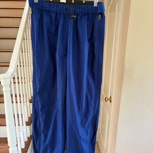 Vintage Patagonia Pneumatic Pull-On Rain Pants Blue Wind Block Side Zips Small